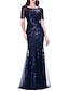cheap Maxi Dresses-Women&#039;s Trumpet / Mermaid Dress Maxi long Dress Wine Khaki Silver Navy Blue Light Blue Short Sleeve Solid Colored Round Neck M L XL XXL 3XL 4XL