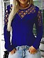 abordables T-shirts-Femme Tee-shirt Couleur Pleine Hauts Noir Bleu Gris Foncé