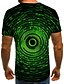 cheap Tank Tops-Men&#039;s Weekend T shirt Shirt Plus Size Graphic Color Block Geometric 3D Short Sleeve Pleated Print Tops Streetwear Round Neck Green / Summer