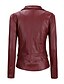 cheap Jackets-Women&#039;s Faux Leather Jacket Regular Solid Colored Daily Wine S M L XL