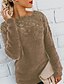 economico Sweaters &amp; Cardigans-Per donna Tinta unita Pullover Manica lunga Maglioni cardigan Rotonda Nero Blu Viola