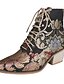 baratos Boots-Mulheres Botas Sapatos de impressão Salto Robusto Ponta Redonda Diário Lona Arco-íris / Botas Cano Médio