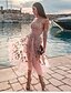 abordables Robes Bohêmes-Robe Midi Femme Robe Chemise Sans Manches Basique Couleur Pleine Licou Rose Claire S M L XL
