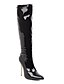cheap Boots-Women&#039;s Boots Ladies Shoes Valentines Gifts Sexy Boots Heel Boots Valentine&#039;s Day Daily Solid Color Knee High Boots Stiletto Pointed Toe Sexy Casual Patent Leather Zipper Black White Red