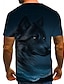abordables Tank Tops-Hombre Camiseta Graphic 3D Animal Escote Redondo Diario Festivos Manga Corta Estampado Tops Vintage Roca Azul Marino / Verano