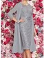 cheap Elegant Dresses-Women&#039;s Two Piece Dress Knee Length Dress Wine Dark Blue Gray 3/4 Length Sleeve Solid Colored Paisley Formal Style Lace Fall Spring Round Neck Hot Elegant 2021 M L XL XXL