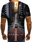 abordables Tank Tops-Hombre Camiseta Paisaje Escote Redondo Talla Grande Fin de semana Manga Corta Plisado Estampado Tops Ropa de calle Negro / Verano