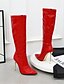 cheap Boots-Women&#039;s Boots Ladies Shoes Valentines Gifts Sexy Boots Heel Boots Valentine&#039;s Day Daily Solid Color Knee High Boots Stiletto Pointed Toe Sexy Casual Patent Leather Zipper Black White Red