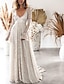 cheap Maxi Dresses-Women&#039;s Maxi White Dress Sheath Solid Colored Deep V S M Slim / Lace