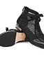 cheap Boots-Women&#039;s Boots Daily Solid Colored Summer Flat Heel Round Toe Leather Zipper Black