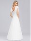 cheap Wedding Dresses-A-Line Wedding Dresses V Neck Floor Length Lace Short Sleeve Simple Casual Boho Illusion Detail Backless with Lace 2022