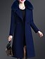 cheap Coats &amp; Trench Coats-Women&#039;s Notch lapel collar Coat Long Solid Colored Holiday Vintage Black Blue Purple Wine M L XL XXL