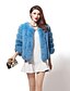 cheap Furs &amp; Leathers-Women&#039;s Fur Coat Winter Going out Long Coat Regular Fit Jacket Long Sleeve Solid Colored Gray Red Light Blue