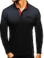 cheap Polos-Men&#039;s Polo Color Block Patchwork Print Long Sleeve Daily Tops Basic Streetwear White Black Red