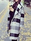 preiswerte Damenmäntel und Trenchcoats-Damen Alltag Herbst Winter Standard Mantel, Verziert Gekerbtes Revers Langarm Polyester Schwarz