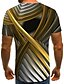 cheap T-Shirts-Men&#039;s T shirt Tee Round Neck Graphic Abstract Gold Short Sleeve Plus Size Pleated Print Weekend Tops Streetwear / Summer / Summer