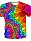 billige Tank Tops-regnbue blomster herre grafisk skjorte farverig 3d casual | sommer bomuld tee sjove skjorter abstrakt rund hals print tøj beklædning