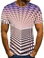 abordables Tank Tops-Homme T-shirt Graphique Géométrique 3D Grandes Tailles Plissé Imprimé Manches Courtes Fin de semaine Hauts Chic de Rue Violet