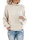 cheap Sweaters-Women&#039;s Solid Colored Long Sleeve Pullover Sweater Jumper, Turtleneck Fall / Winter Cotton Wine / Black / Blue S / M / L