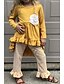 abordables Sets de Vêtements pour Filles-Ensemble de Vêtements Fille Enfants Manches Longues Jaune Rayé Pâques Polyester basique