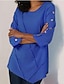 abordables T-shirts-Mujer Tallas Grandes Un Color Camiseta Diario Negro / Azul Piscina / Morado / Rojo / Rosa / Azul claro