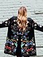 cheap Coats &amp; Trench Coats-Women&#039;s Trench Coat Plants Floral Classic &amp; Timeless Fall Winter Outerwear Regular Coat Daily Long Sleeve Jacket Black / Spring