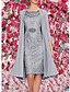 cheap Elegant Dresses-Women&#039;s Two Piece Dress Knee Length Dress Wine Dark Blue Gray 3/4 Length Sleeve Solid Colored Paisley Formal Style Lace Fall Spring Round Neck Hot Elegant 2021 M L XL XXL
