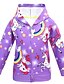 cheap Girls&#039; Jackets &amp; Coats-Kids Girls&#039; Jacket &amp; Coat Purple Blushing Pink Fuchsia Unicorn Print Active Streetwear