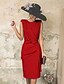 cheap Elegant Dresses-Women&#039;s Red Blushing Pink Dress Basic Sheath Polka Dot Crew Neck S M