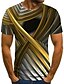 cheap T-Shirts-Men&#039;s T shirt Tee Round Neck Graphic Abstract Gold Short Sleeve Plus Size Pleated Print Weekend Tops Streetwear / Summer / Summer