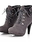 cheap Boots-Women&#039;s Boots Stiletto Heel Round Toe Booties Ankle Boots Daily Suede Gray Khaki Black / Booties / Ankle Boots / Booties / Ankle Boots