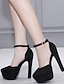 cheap Pumps &amp; Heels-Women&#039;s Heels Daily Solid Colored Summer Stiletto Heel Pointed Toe Suede Ankle Strap Almond Black