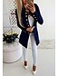 cheap Jackets-Women&#039;s Coat Pocket Solid Color Business Long Sleeve Coat Street Fall Spring Long Jacket Blue / Daily / Stand Collar