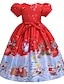 cheap Girls&#039; Dresses-Kids Little Dress Girls&#039; Cartoon Snowflake Santa Claus Snowman Christmas Gifts Print Red Maxi Short Sleeve Cute Dresses Christmas Slim