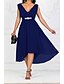 preiswerte Elegantes Damenkleid-Damen A Linie Kleid Maxikleid Purpur Rote Marineblau Ärmellos Solide V-Ausschnitt Einheitliche Farbe Chiffon S M L XL XXL 3XL 4XL 5XL / Übergrössen / Übergrössen
