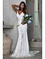 abordables Robes Maxi-Femme Asymétrique Blanche Robe Gaine Fleur A Bretelles Lacet S M L Sans Manches Mince / Dentelle