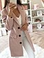 cheap Coats &amp; Trench Coats-Women&#039;s Winter Coat Long Pea Coat Double Breasted Lapel Overcoat Fall Casual Long Blazer Jacket Windproof Warm Stylish Classic Outerwear Long Sleeve Blue Pink