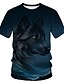 preiswerte Tank Tops-Herren T Shirt Graphic 3D Tier Rundhalsausschnitt Täglich Festtage Kurzarm Bedruckt Oberteile Vintage Rockig Marineblau / Sommer