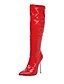 abordables Boots-Mujer Botas Regalos de San Valentín Botas Sexy Botas de tacon San Valentín Diario Color sólido Botas hasta la rodilla Tacón de Aguja Dedo Puntiagudo Sensual Casual Cuero Patentado Cremallera Negro
