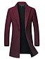 cheap Best Sellers-Men&#039;s Overcoat Winter Coat Trench Coat Business Casual Overcoat Wool Fall Winter Outerwear Clothing Apparel Basic Solid Colored Notch lapel collar / Long Sleeve / Daily / Long / Slim / Long Sleeve
