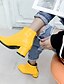 cheap Boots-Women&#039;s Boots Heel Boots Daily Solid Colored Booties Ankle Boots Winter Block Heel Square Toe Casual Minimalism Patent Leather Zipper Black White Yellow