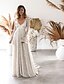 cheap Maxi Dresses-Women&#039;s Maxi White Dress Sheath Solid Colored Deep V S M Slim / Lace