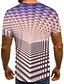 cheap Tank Tops-Men&#039;s T shirt Graphic Geometric 3D Plus Size Pleated Print Short Sleeve Weekend Tops Streetwear Purple
