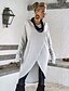 cheap Sweaters-Women&#039;s Sweater Jumper Solid Color Split Stylish Basic Casual Long Sleeve Regular Fit Sweater Cardigans Fall Winter Crew Neck Dark Gray / Going out