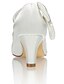 cheap Sandals-Women&#039;s Wedding Shoes Wedding Party &amp; Evening Solid Colored Summer Rhinestone Bowknot Block Heel Round Toe Classic Sweet Walking Satin Magic Tape Ivory