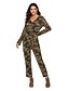 cheap Jumpsuits &amp; Rompers-Women&#039;s Basic Army Green Jumpsuit Color Block Lace up Bow Print