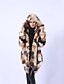 cheap Furs &amp; Leathers-Women&#039;s Winter Fur Coat Long Color Block Going out Rainbow S M L