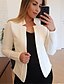 cheap Jackets-Women&#039;s Jacket Daily Work Fall Fall &amp; Winter Short Coat V Neck Stand Collar Regular Fit Basic Jacket Long Sleeve Solid Colored Patchwork Yellow Blushing Pink White