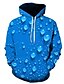 cheap Hoodies-Men&#039;s Hoodie Blue Hooded Dot 3D Daily Going out 3D Print Basic Casual Clothing Apparel Hoodies Sweatshirts