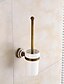 billige Badearmaturer-toiletbørsteholder sæt kreativt antik messing og keramisk badeværelse toiletbørste vægmonteret 1 sæt